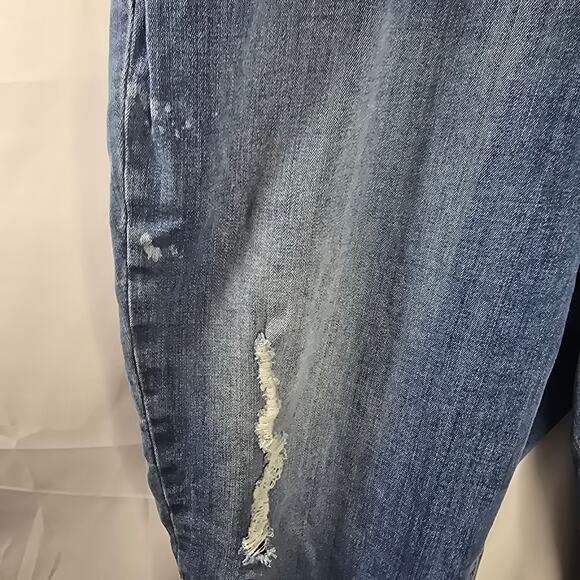 Melissa McCarthy Seven7 Distressed Destroyed Boyfriend Blue Denim Jeans Size 18W - Picture 4 of 10
